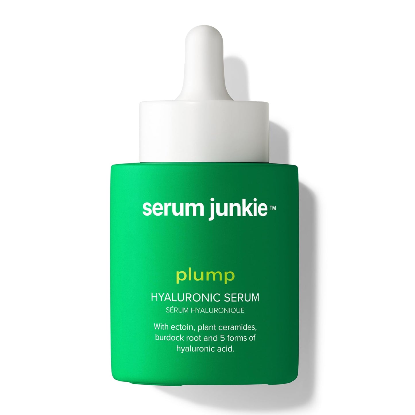 serum junkie PLUMP Hyaluronic Acid Serum with 5D Hyaluronic Complex, Ectoin, Plant Ceramides, Vitamins B5 & E, Deep Hydration, Strengthens Skin Barrier, Fragrance-Free, 1 fl oz