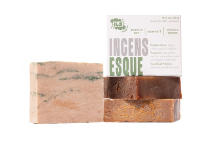 ILS Soap co - Incens-esque (Frankincense, Myrrh, Sandalwood) All Natural Bar Soap for All Skin Types - Plant Based, Cold Process and Handmade in the USA (3 Pack)