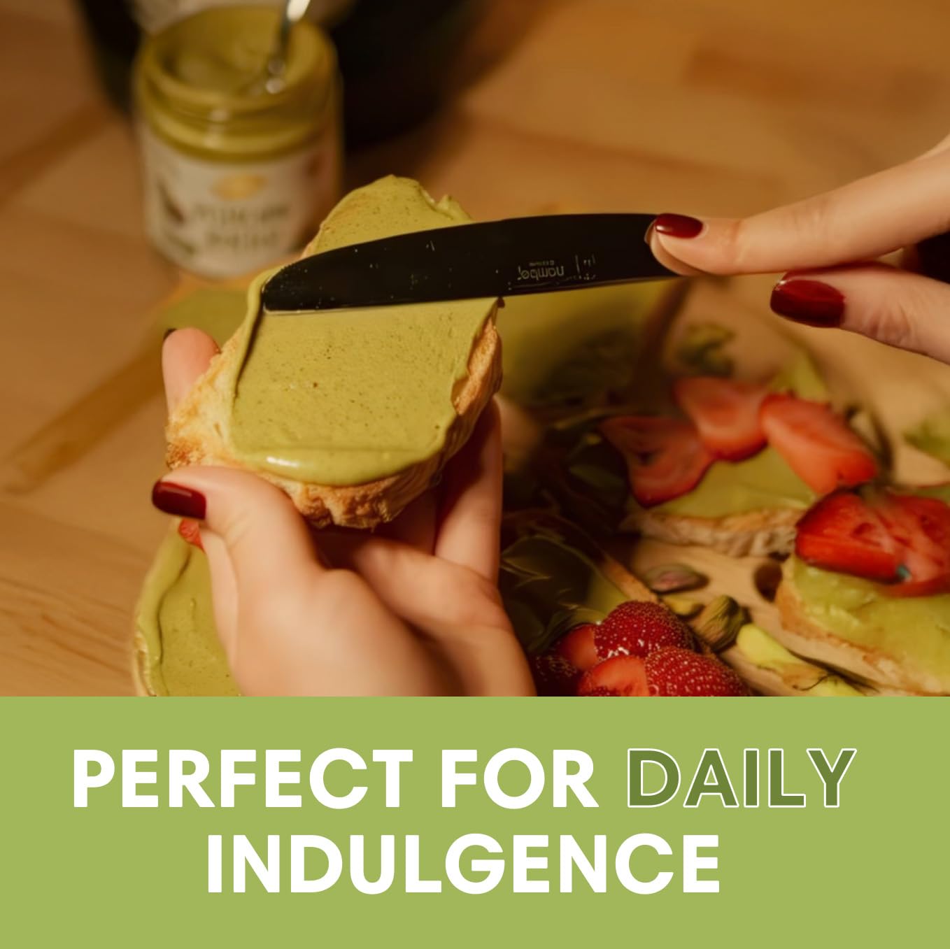 DORREL - Pistachio Butter, Dairy-Free Spreadable Butter Made from 60% California-Grown Pistachios, No Palm Oil, Vegan & Kosher Pareve Healthy Condiments for Snacks, Baking, Dips & More (200g)