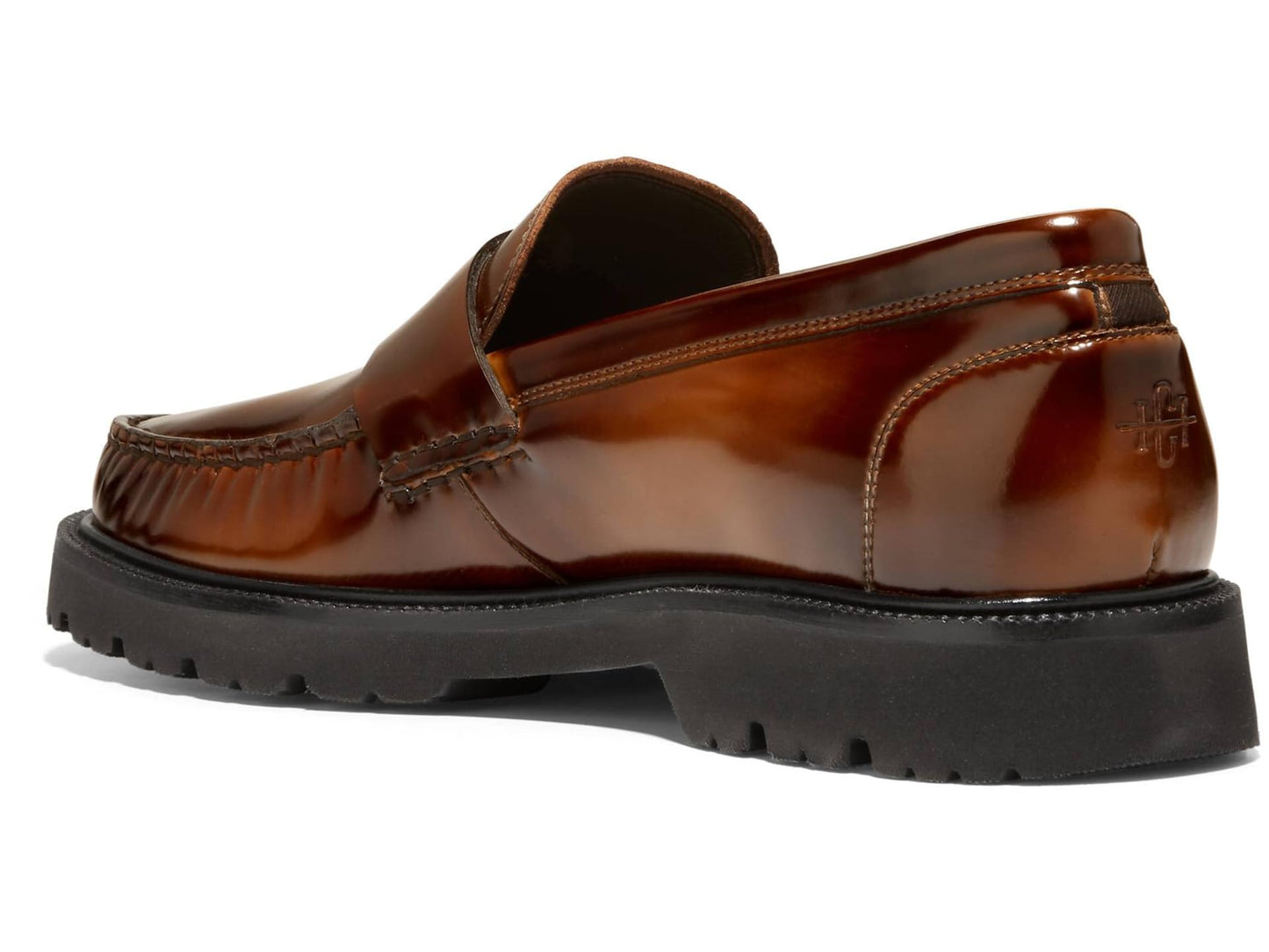 Cole Haan Men's American Classics Penny Loafer, Dark Chocolate/Light Amber Brushoff/Black, 8