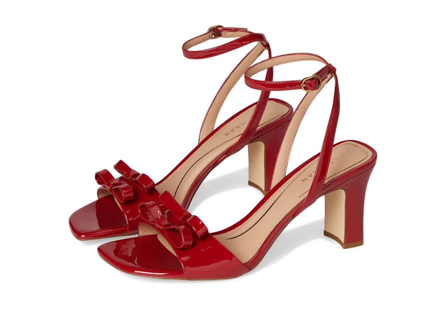 Cole Haan Women's Noella Bow Sandal Platform, Rio Red Patent Leather, 9.5