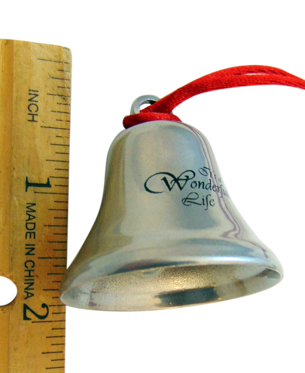 It's A Wonderful Life Christmas Ornament Bell on Ribbon Gift Boxed Movie Souvenir Steel Metal Keepsake Decoration Made in The USA