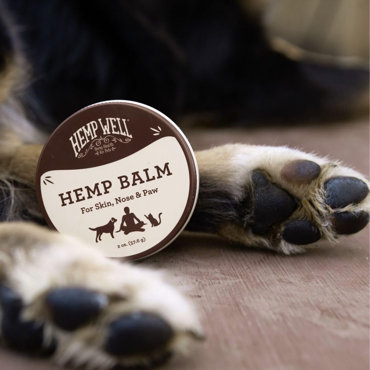 Hemp Well New Hemp Balm for Pets and People - Organic Pet Balm, Dogs and Cats, Human - Relieves Dryness and Cracking for Paws, Skin, and Nose, 2 oz.