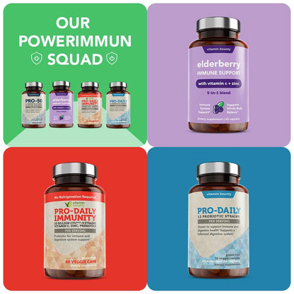 Vitamin Bounty Pro-50 Probiotics 50 Billion CFU for Women & Men - 13 Multi Strain Probiotic + Prebiotic - Digestive Health Supplements for Gut Health Support - Delayed Release Capsules for Men & Women