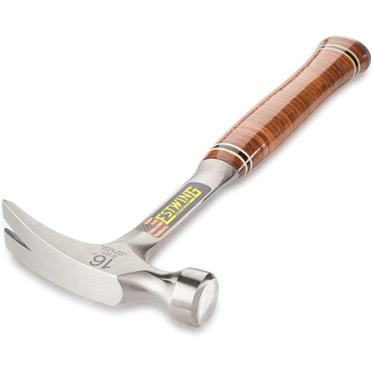 ESTWING Hammer - 16 oz Straight Rip Claw with Smooth Face & Genuine Leather Grip - E16S