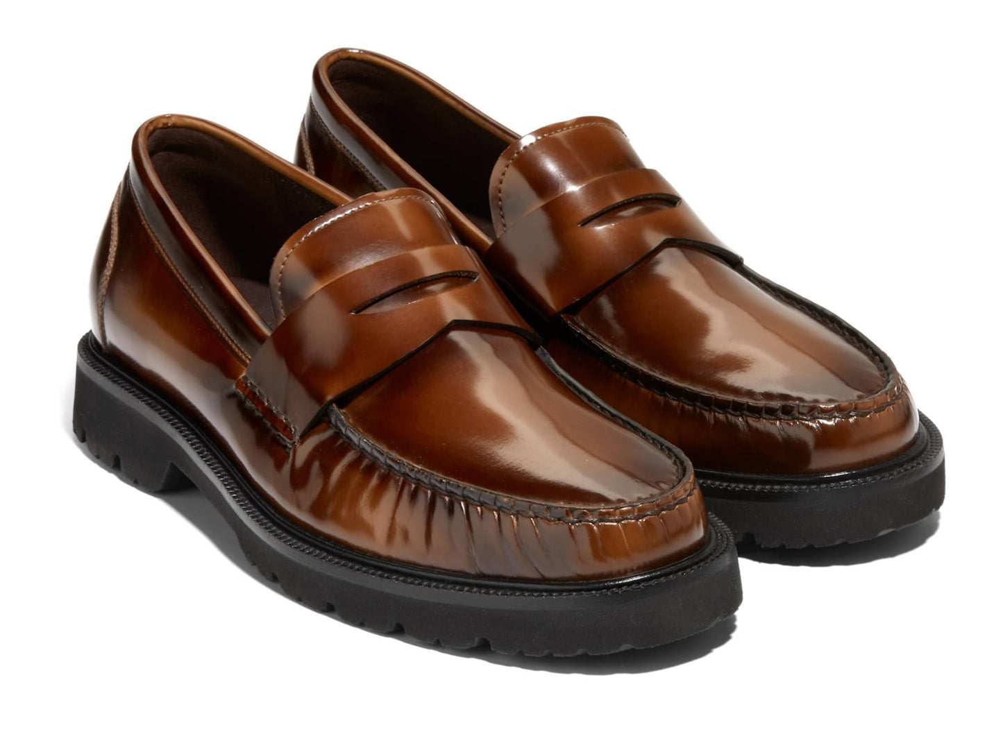 Cole Haan Men's American Classics Penny Loafer, Dark Chocolate/Light Amber Brushoff/Black, 8