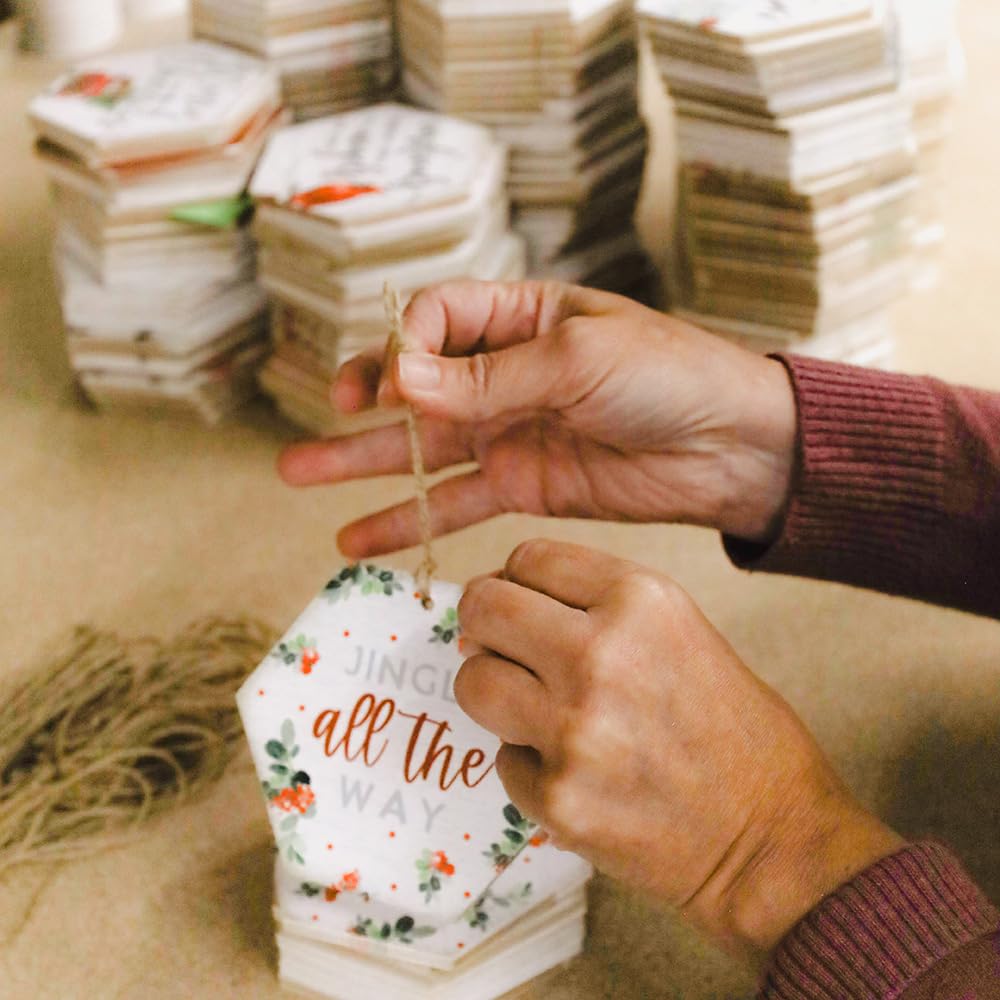 Simply Said, INC Honeycomb Wood Christmas Ornament, Watercolor Nativity Scene, Rustic Christmas Ornament, Made in USA, ORH1766