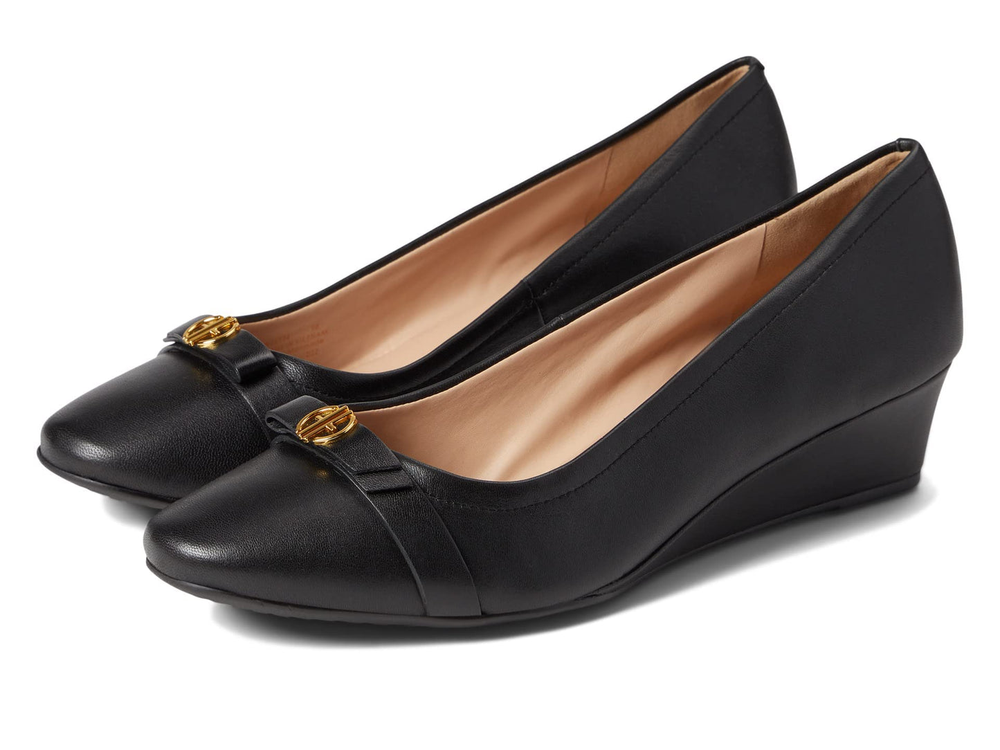 COLE HAAN Women's Malta Wedge Platform, Black Leather, 9