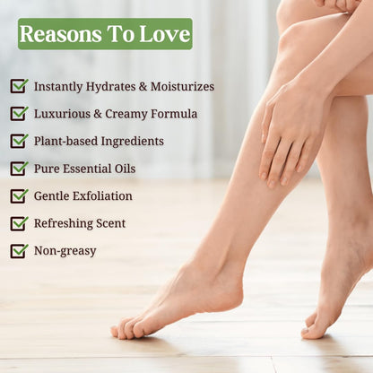 Natural Escapes Peppermint, Rosemary, Eucalyptus & Tea Tree Oil Foot Cream for Dry Feet, Cracked Heels, Calluses, Athlete's Foot - Heel Repair Cream for Women & Men (8 oz)