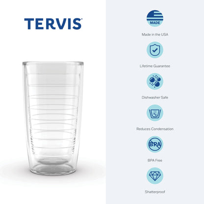 Tervis Clear & Colorful Tabletop - Bayou View Collection Made in USA Double Walled Insulated Tumbler Travel Cup Keeps Drinks Cold & Hot, 16oz - 4pk, Assorted Pastels