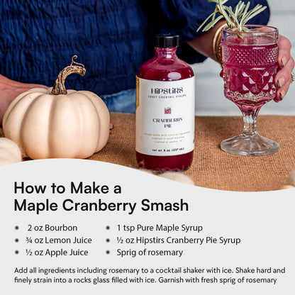 HipStirs Cranberry Syrup for Drinks - Our Cranberry Pie Syrup Uses Real Ingredients to make it the Perfect Winter Drink Mixer (8 Fl Oz)