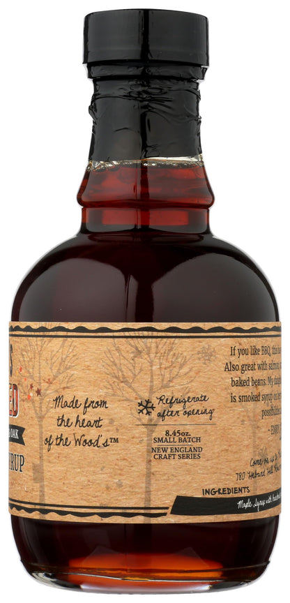 WOOD'S Smoked Maple Syrup – Small-Batch Vermont Maple Syrup Cold-Smoked Over Hardwood | Sweet & Savory Flavor | Natural, Vegan Sweetener for BBQ, Cocktails, Glazes & Gourmet Dishes | 8.45 Fl Oz (250mL)