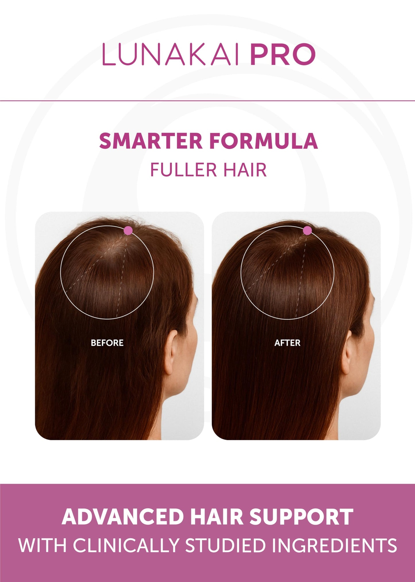 Lunakai PRO USA Made Women’s Hair Growth & Restore Vitamins – Advanced 15+ Nutrient Complex for Visible Results – Natural Thicker Hair Growth Supplement, 90ct