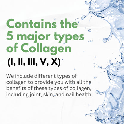 Collagen Peptides Powder with Vitamin C & Hyaluronic Acid - from Organic Cleanest Sources & Super High Absorption - Hydrolyzed Multi Type I, II, III, V, X - Skin Hair Supplement Made in USA