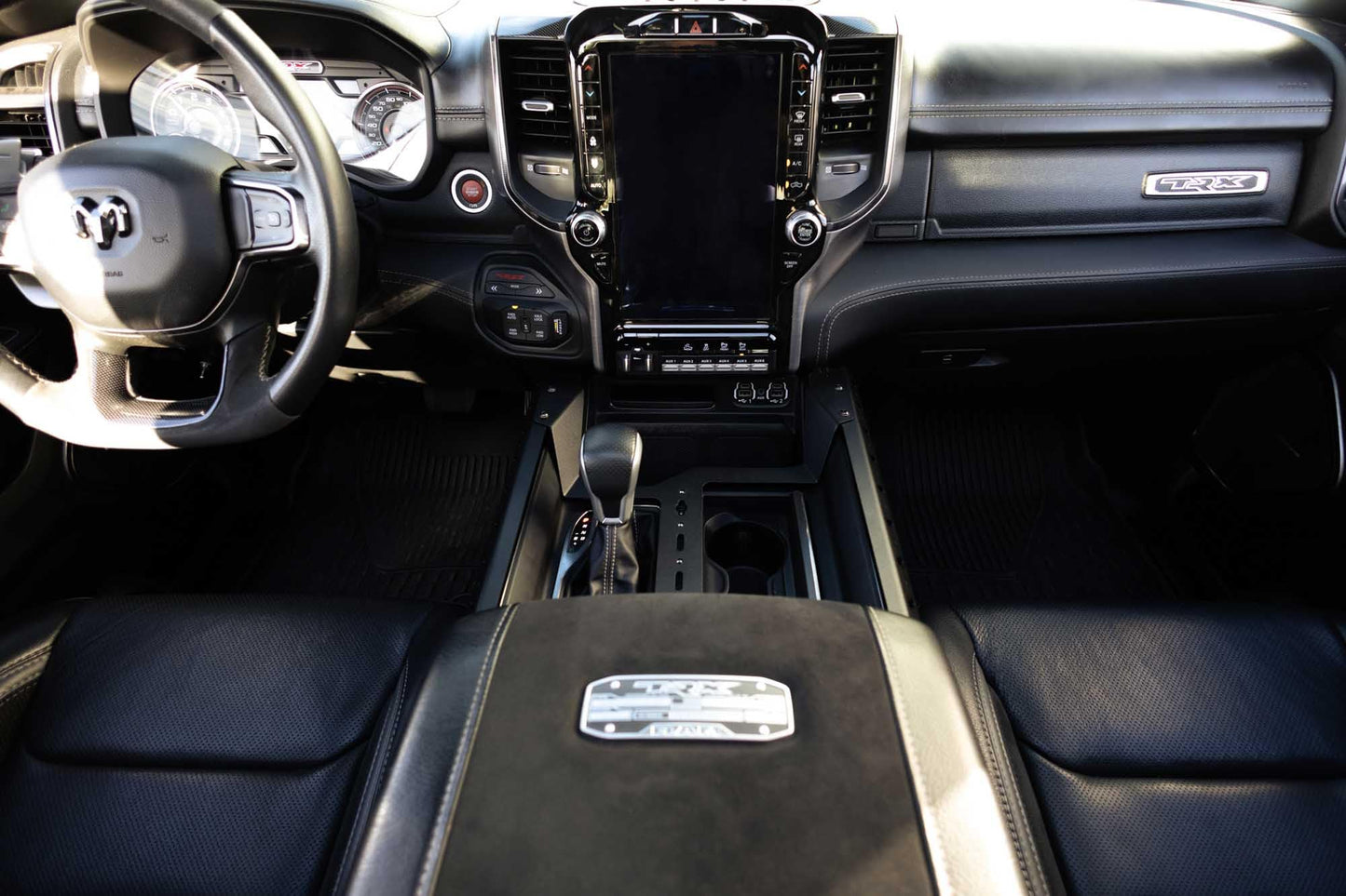 Addictive Desert Designs Center Console Molle Panels & Digital Device Bridge for The 2021-2024 Ram 1500 TRX | Conveniently Keeps Your Smartphone, GPS, Tablet, and Other Accessories | Made in The USA
