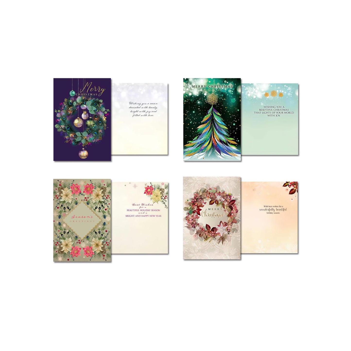 Leanin' Tree - Made In USA - A Holiday Formal Affaire by Lara Skinner - Pack of 20 Boxed Christmas Cards with Envelopes Merry Christmas Cards 2025 Bulk, Perfect for Sending Xmas Holiday Greetings