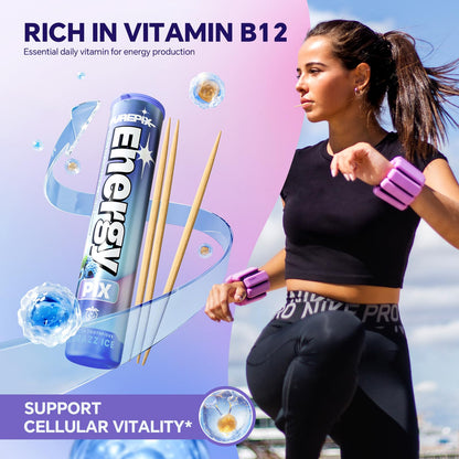 Caffeinated Flavored Toothpicks for Energy & Focus | Sugar-Free Energy Toothpicks with Vitamin B12 & L-Theanine | Kosher, Vegan, 20 Coun (BlueRazz Ice 3 Pack)