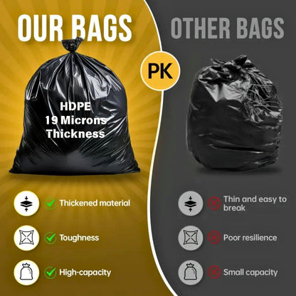 55-60 Gallon Trash Bags, 100 Count High Density Garbage Bags, Recycling Trash Can Liners, Sturdy & Tear-Resistant Large Black Plastic Bag for Kitchen Yard Outdoor Commercial Use, Lawn Leaf Waste Bags