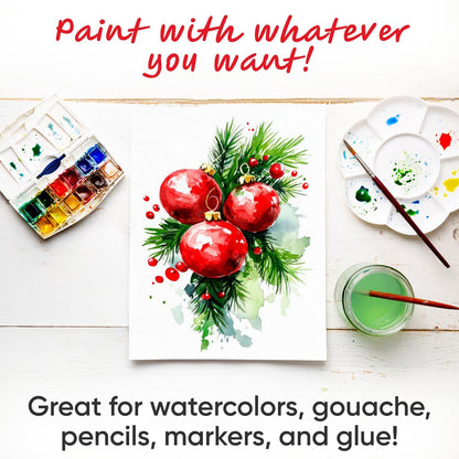 Paclord 12" x 1200" (100 ft) Red, Green, White Christmas Kraft Paper Set, 3 Rolls, 45 lbs - Made in USA Christmas Art Colored Paper, Gift Wrapping