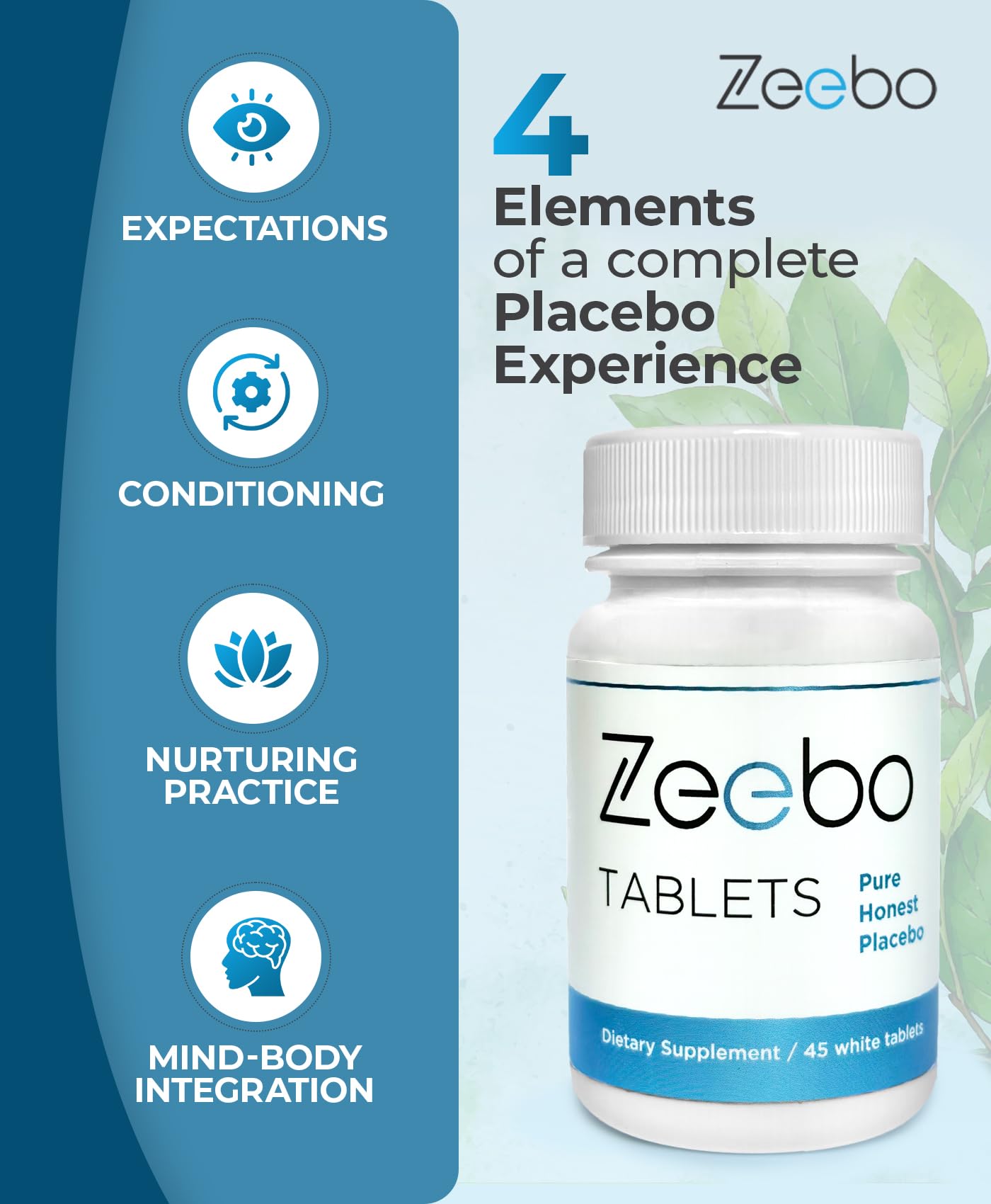 Zeebo Placebo Pills - Choose Tablet or Capsule Form (Tablets)