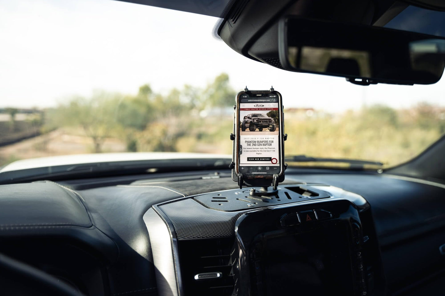 Addictive Desert Designs Digital Device Dash Mount for The 2019-2024 Ram 1500 & TRX | Compatible with RAM & Bulletpoint Device Mounts | Retains OEM 12V USB Charging Port | Made in The USA