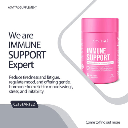 Immune Support Supplement Natural Herbal Cognitive Support Booster and Mushroom with Lion's Mane, Reishi Supplement for Memory Cognitive