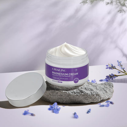Magnesium Cream, Magnesium Lotion from The Dead Sea - Natural Ingredients - Made in USA - Use Day and Night, Lavender Magnesium Cream, 4 oz