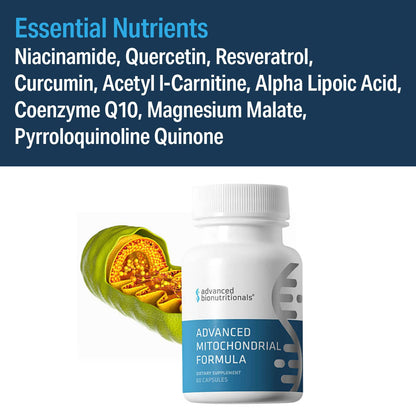 Advanced Bionutritionals – Advanced Mitochondrial Formula Support Supplement, Healthy Aging, Repair, Energy Optimizer with CoQ10, PQQ, Alpha Lipoic Acid, Gluten Free, Vegan, Non GMO (60 Tablets)