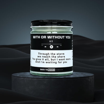 Back to Basics Candles | with or Without You - 9oz Soy Wax Fir Balsam Scented Candle for Home Decor, Birthday Gifts for Women, Men, Best Friend | Relaxing Aromatherapy Made in USA