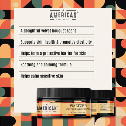WilderFlow Whipped Shea Body Butter 8 Oz, Made in USA, Gentle Formula, Quality Potent Ingredients, Non-GMO, GMP Certified, Cruelty-Free Products (8 oz, Waltzer)