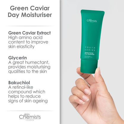 Skin Chemists Green Caviar ‘Sea Grapes’ Day Face Moisturizer | Anti Aging Night Face Cream with Vitamin C, Vitamin A and Retinol Alternative for smooth younger looking skin - Made in the USA | 1 fl oz