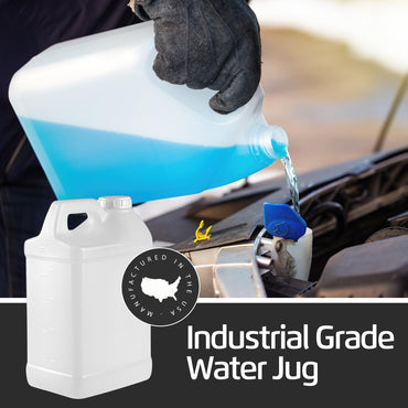 2.5 Gallon Water Jug – Water Container Heavy-Duty HDPE Carboy for Automotive Used Oil & Liquid Storage – 10 Quart Mixing Container with Secure Lid – Made in USA