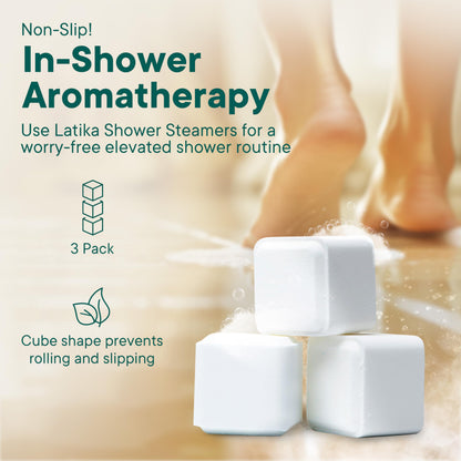 Latika Energy Boost Shower Steamer - Aromatherapy Tablets with Lemongrass & Spearmint Essential Oils for Stress & Anxiety Relief, Uplifting Energy - Long-Lasting Scent Steamers for Women and Men