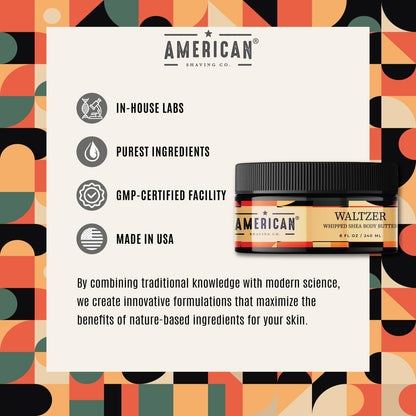 WilderFlow Whipped Shea Body Butter 8 Oz, Made in USA, Gentle Formula, Quality Potent Ingredients, Non-GMO, GMP Certified, Cruelty-Free Products (8 oz, Waltzer)