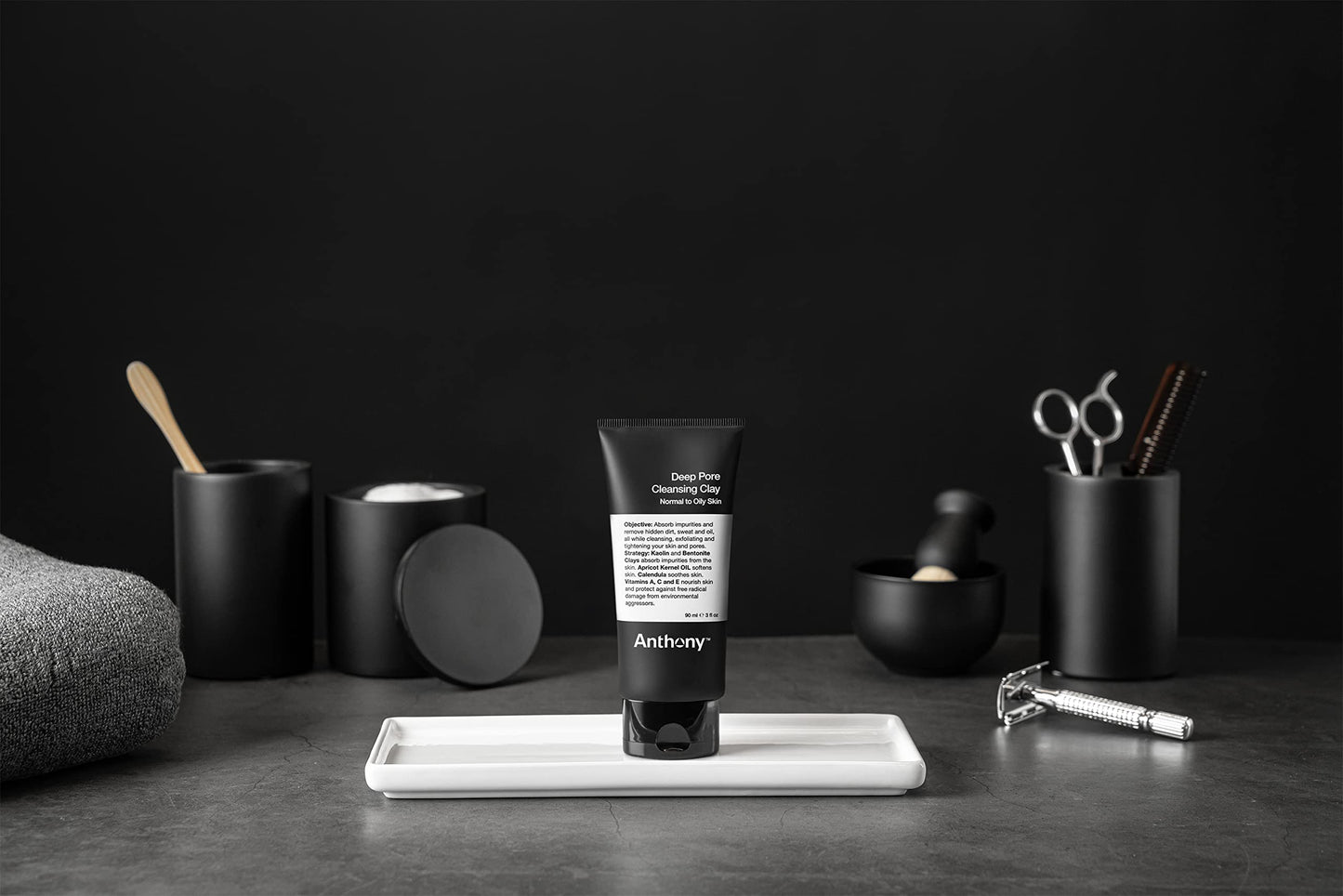 Anthony Press Reset Trio, Deep Pore Cleansing Clay, Glycolic Facial Cleanser and All-Purpose Facial Moisturizer