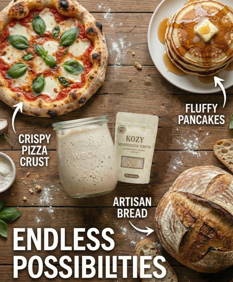 Sourdough Starter Culture – Dehydrated Wild Dry Yeast for Baking Homemade Artisan Bread – Organic, Non-GMO, Fresh, Long-Lasting & Beginner-Friendly (5 Grams)