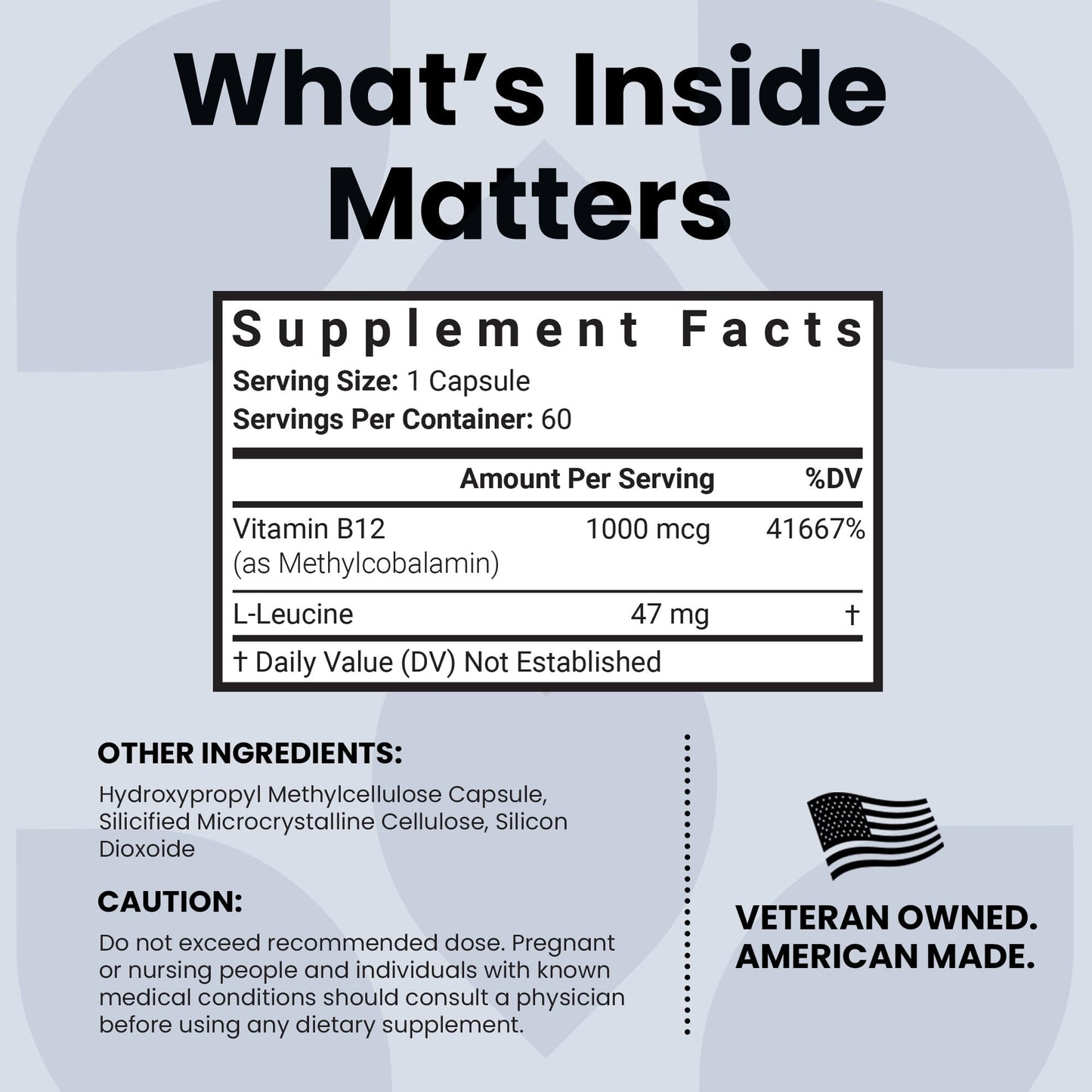 Luma Nutrition Vitamin B12 Methylcobalamin 1000 mcg - High Potency Vegan Supplements for Men & Women - Energy & Metabolism - Pure B12 Vitamins - 60 Capsules - Made in USA