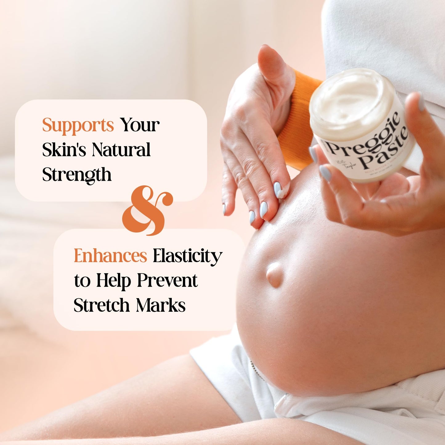 Stretch Mark Cream for Pregnancy – Non-Toxic Preggie Paste Belly Butter from Taylor's Postpartum Essentials, Pregnancy Must Haves, Belly Firming Cream with Manuka Honey & Vitamin E, 3.7oz Tummy Butter