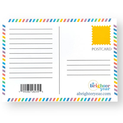 A Brighter Year Color Your Own Postcard - Wyoming State - 5"x 7", Premium Quality, Sturdy Cardstock, Sized for Mailing, Illustrations - Stress & Anxiety Relief