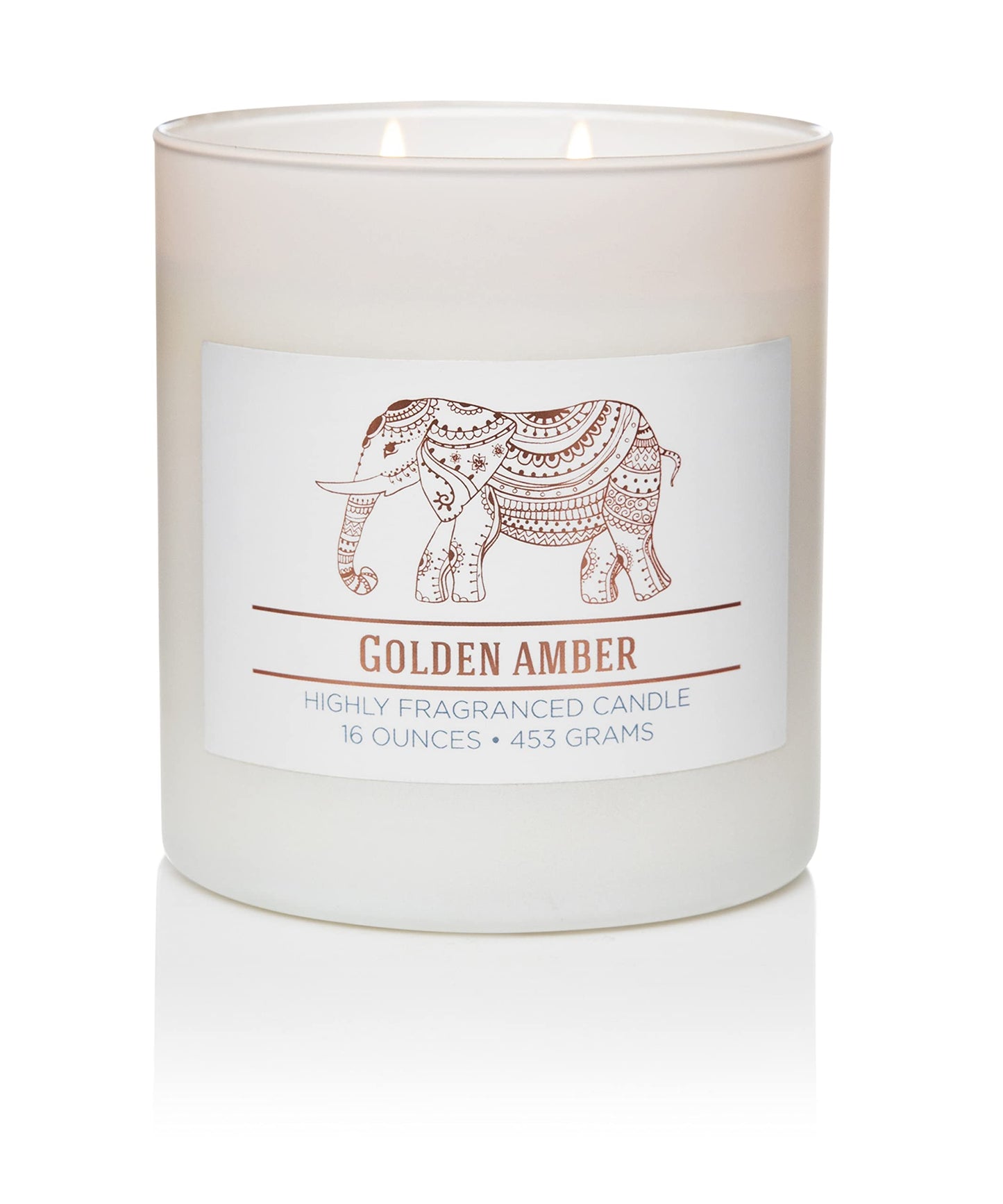 CAROLINA Golden Amber Scented Candle, 16 oz Wellness Relaxing Aromatherapy Candle, 2 Wick White Jar Soy Blend Wax, Candles for Home, 60H Burn - Made in The USA