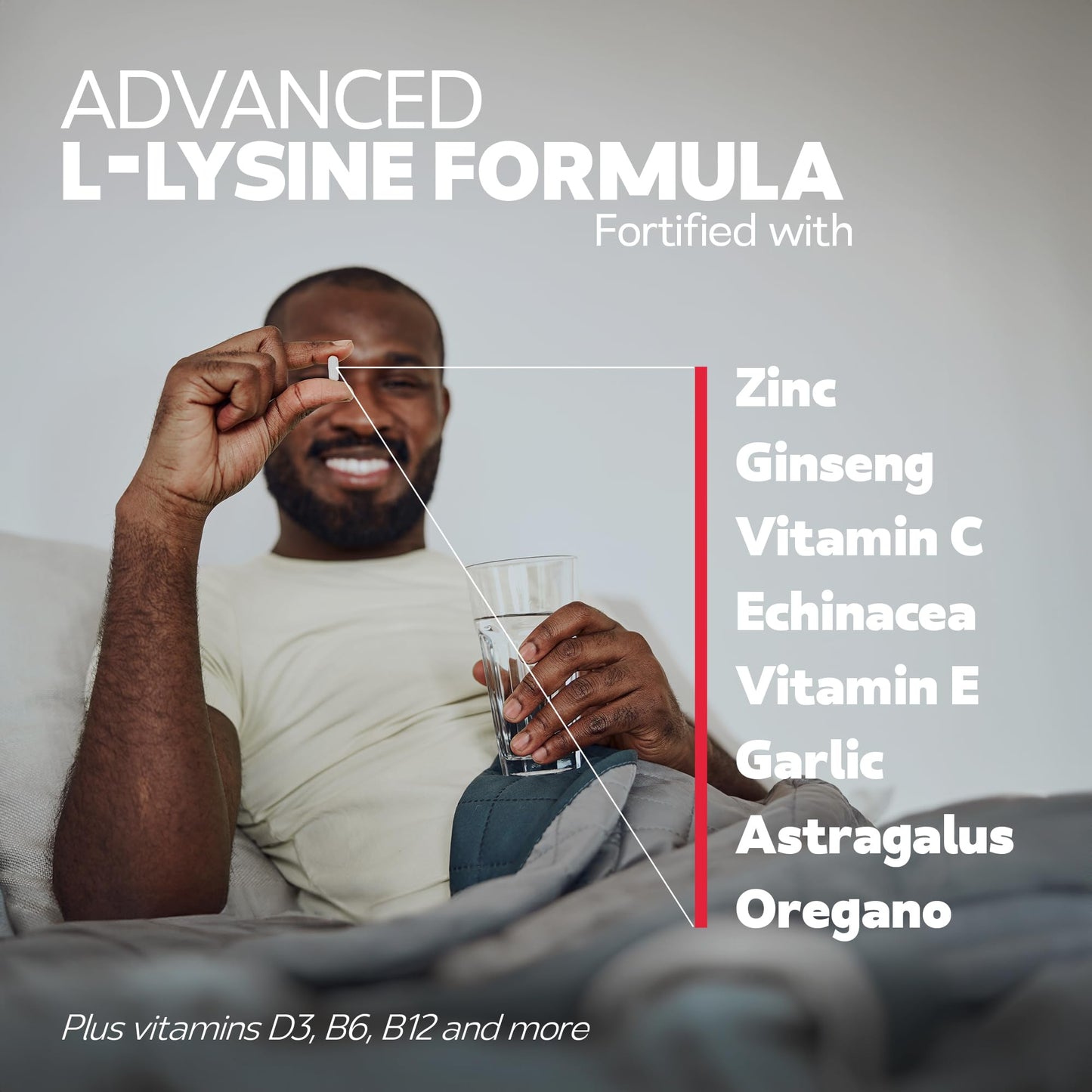 Bravado Labs L-Lysine 1000mg Capsules – Immune & Cold Sore Support – Vegan, Non-GMO, Allergen-Free, 3rd-Party Tested, Lisina 1000 mg Organica - Made in USA