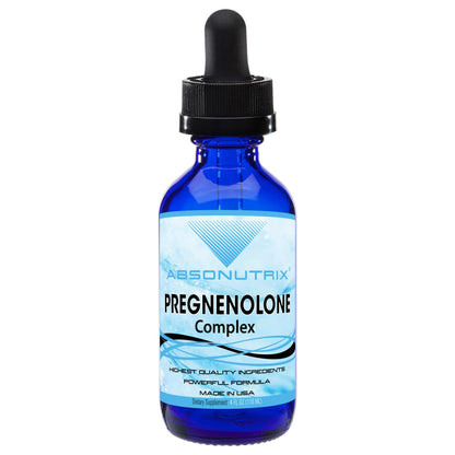 Absonutrix Pregnenolone Supplement 100mg, 4 Oz Liquid, 200 Servings, Made in USA, Quick Absorption, Quality Potent Ingredients, Third-Party Tested, Non-GMO, GMP Certified, Cruelty-Free Products