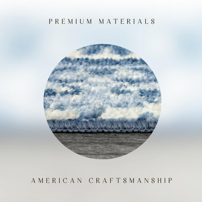 Maples Rugs Vivian Medallion Runner Rug - Made in USA - Washable, Non Slip, Indoor Carpet for Hallway, Kitchen, and Laundry Room, 2'6 x 8', Blue/White