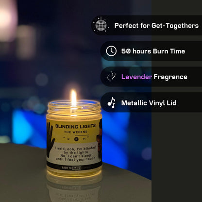 Back to Basics Candles | Blinding Lights - 9oz Soy Wax Lavender Scented Candle for Home Decor, Birthday Gifts for Women, Men, Best Friend | Relaxing Aromatherapy Made in USA
