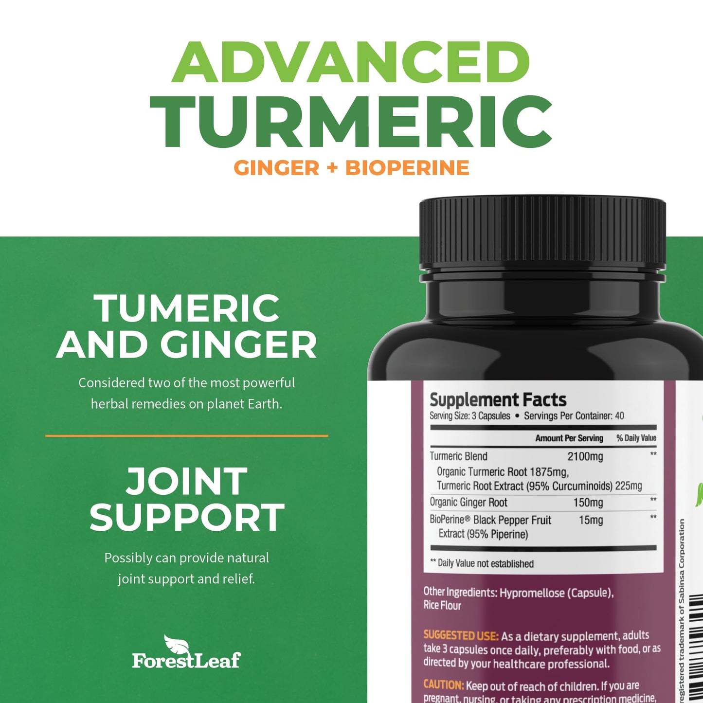 Turmeric Supplement Extra Strength 2265mg - Turmeric Curcumin Supplement w/BioPerine Black Pepper - Tumeric and Ginger Supplements, 95% Curcuminoids, Supports Immune & Joint Health, 120 Caps