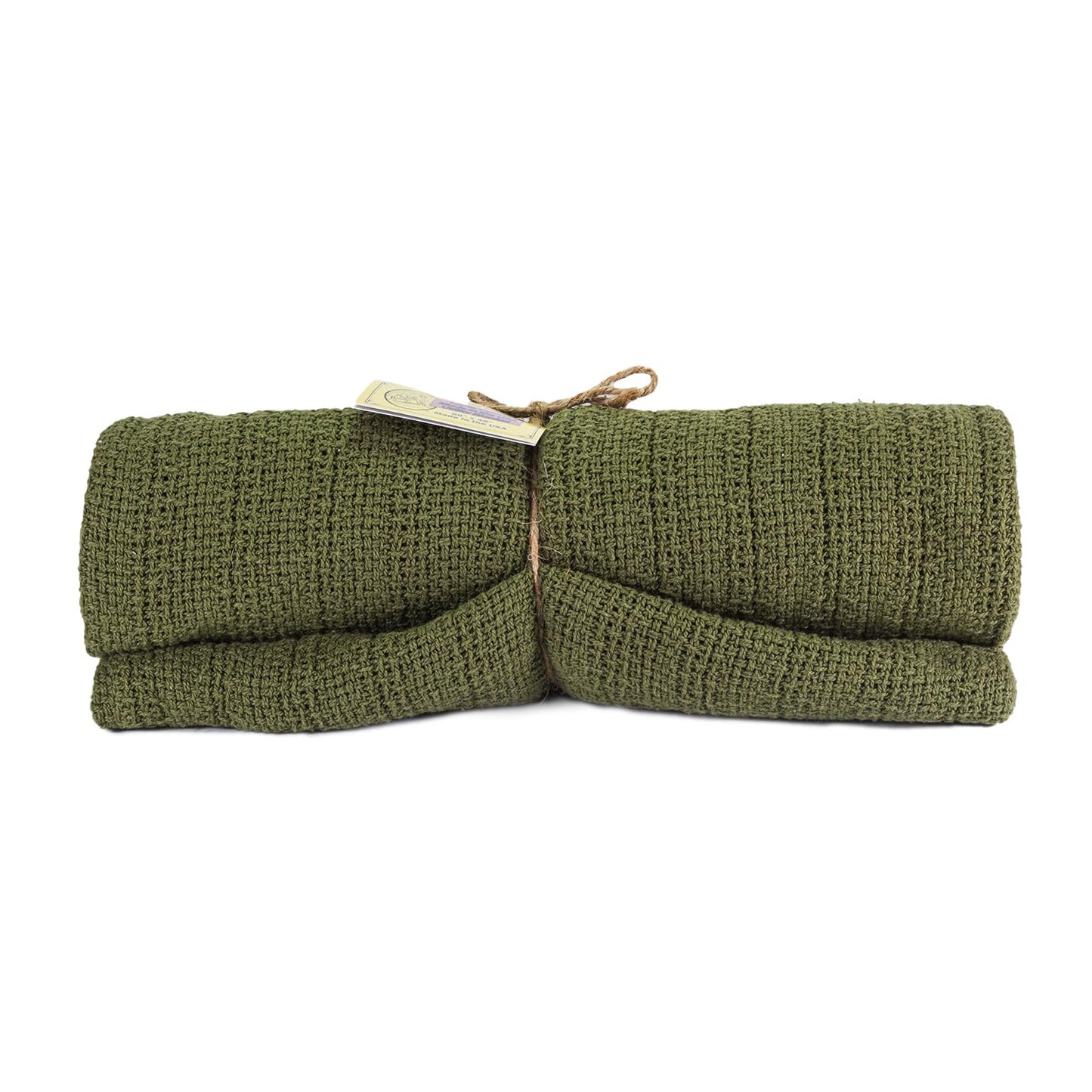 Country Cottons 100% Cotton, 100% Made in The USA Utility Blanket 60"x48" for Travel or Home (Sage Green)