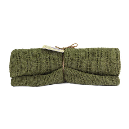 Country Cottons 100% Cotton, 100% Made in The USA Utility Blanket 60"x48" for Travel or Home (Sage Green)