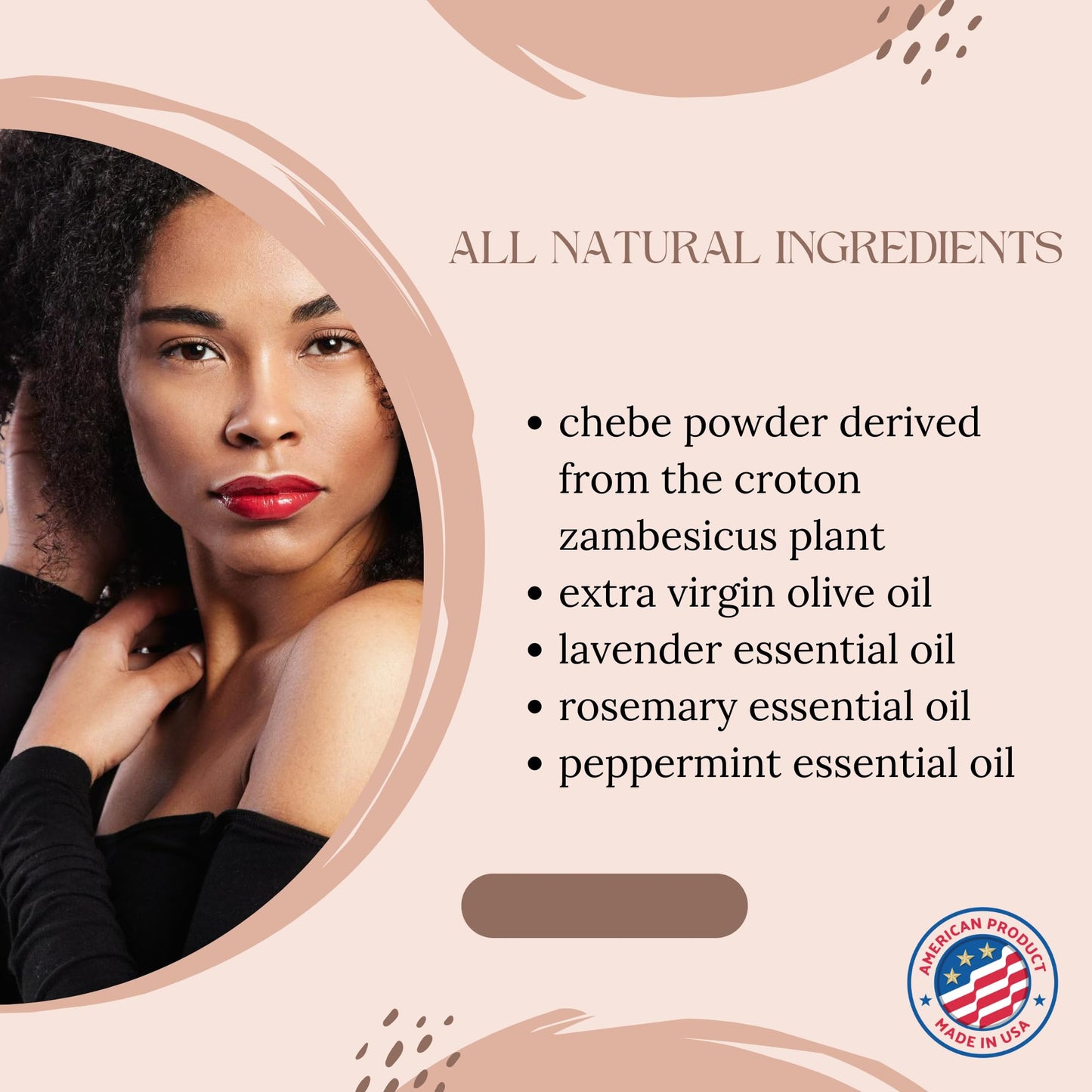 t.botanicals Hair Styling Agent - 8 oz Chebe Oil with Rosemary, Peppermint, and Lavender for Hair Growth, Reduces Split Ends and Hair Breakage, Preservative Free, Lavender Scent, Made in USA