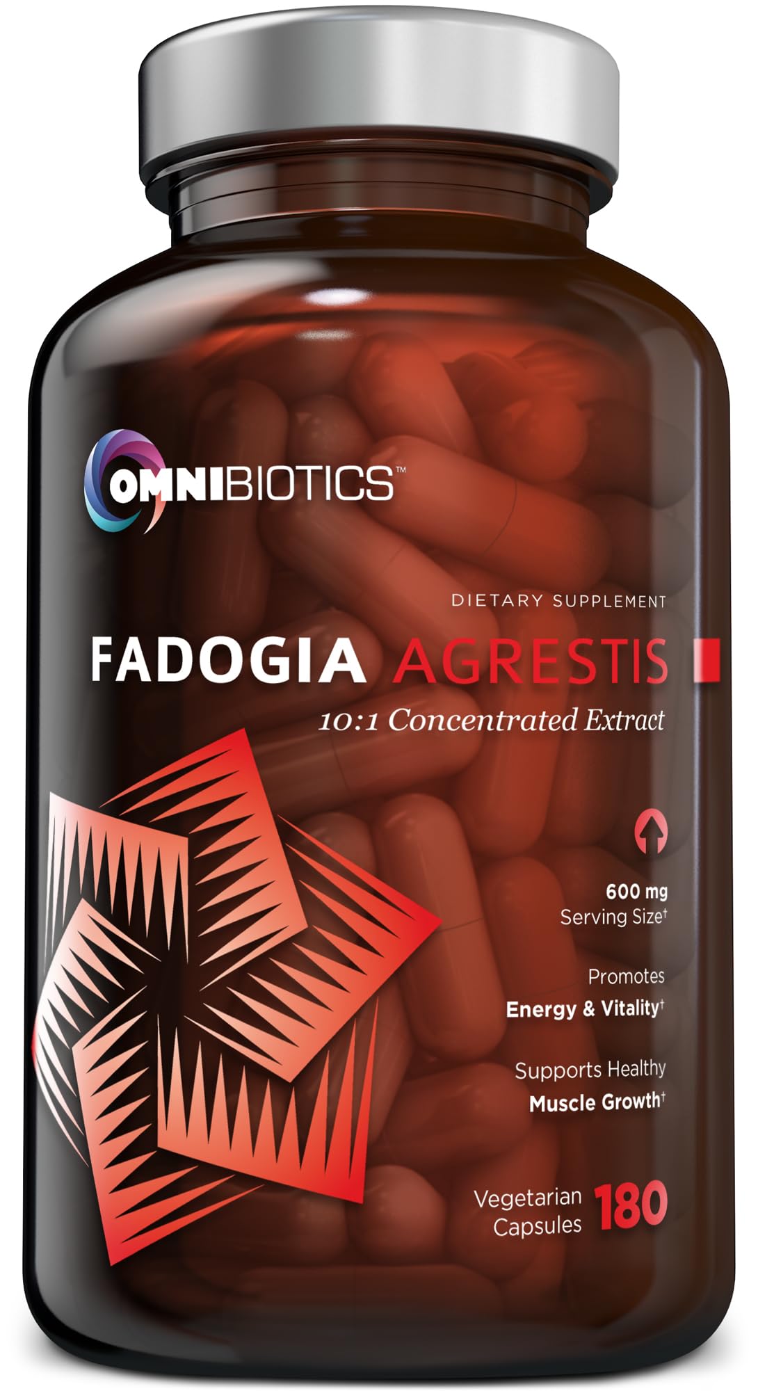 OmniBiotics Fadogia Agrestis 600mg Per Serving (180 Capsules) - 100% Standardized 10:1 Extract Supplement for Muscle Growth & Recovery, Increase Energy, Athletic Performance (90 Days)