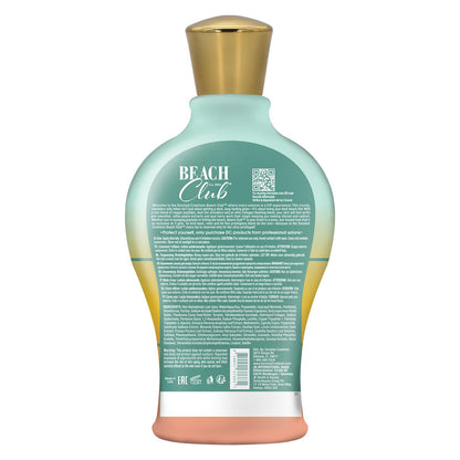 Devoted Creations Beach Club - Exclusive Skin Softening Copper Peptides + Elite Collagen Banking Complex with Peach Nectar & Acai Berry Extracts Indoor/Outdoor Dark Tanning Lotion